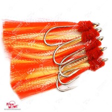5/0 Fishing Shrimp Fly Hook Rockfish Ling Cod White Yellow Red Krystal Flash New