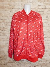 Adidas Jacket Boys Size XL Sporty Trend Geometric Red Long Sleeve Polyester NWT