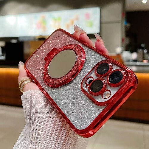 Bling Ring Attraction Magnetic Charging Mirror Bracket 360° For iPhone 11-15 Pro - Picture 20 of 20