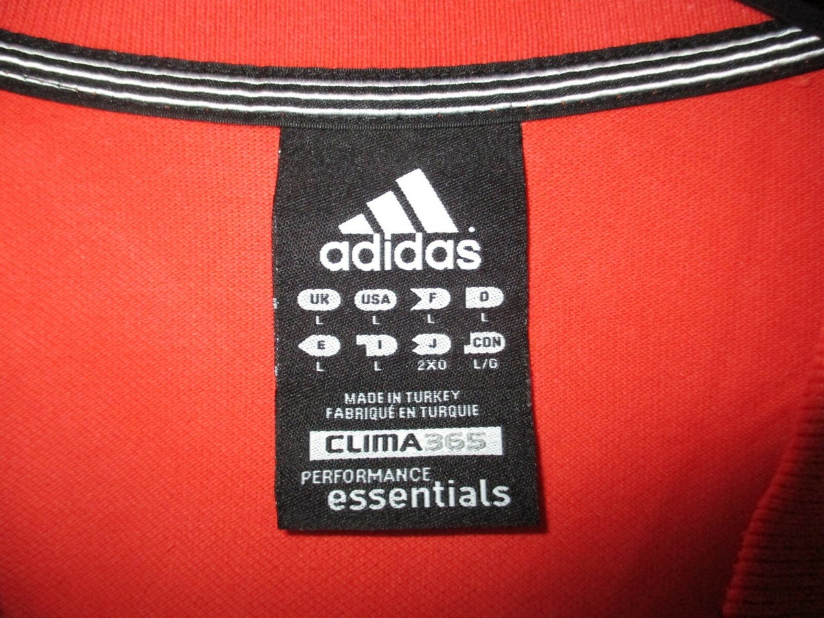 Polo ADIDAS orange CLIMA 365 CLIMALITE COTTON shirt jersey coton L