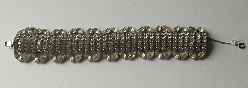 Vintage breites Strass Armband 50er Jahre Top Zustand 7 Steinreihen 7" - Bild 6 von 12