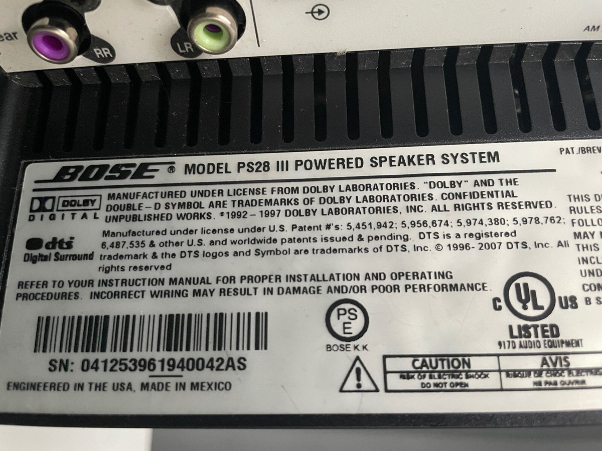 Bose PS 28 Series III Powered Subwoofer Lifestyle 18 28 38 48 V25