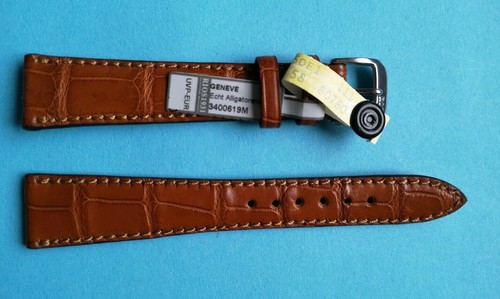 Louisiana Kroko Uhrenarmband für Patek 19/14 mm mittellbraun matt - Picture 3 of 3