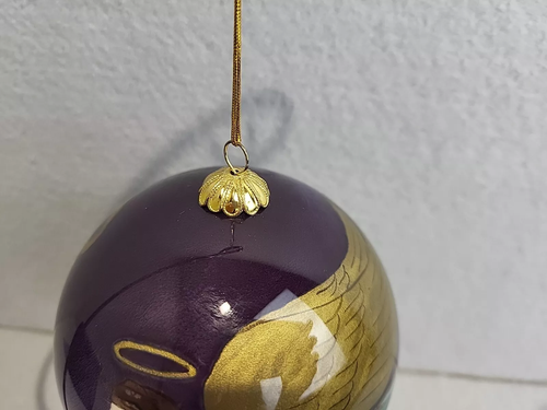 Pier One Imports Li Bien Glass Ornament Hand Painted Angel Purple Christmas - Picture 3 of 9