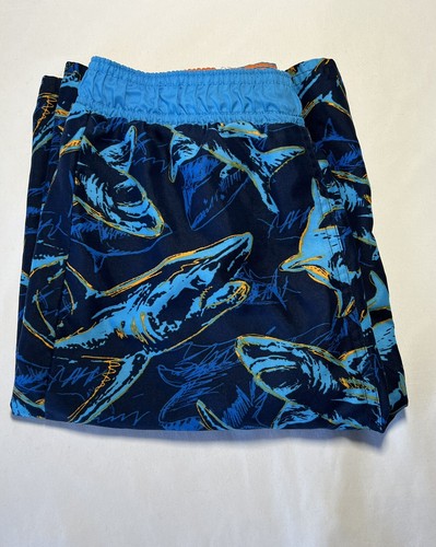Old Navy Size 10 Boys Swimming Bathing Suit Blue With Shark shorts - PO EXL CND - Picture 7 of 7