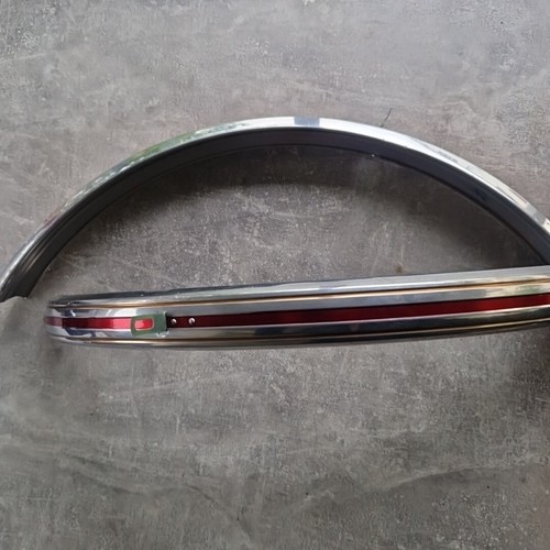 Oldtimer Fahrrad Schutzblech Chrom - Gelb/Rot Vorn 28 Zoll 51mm NOS DDR