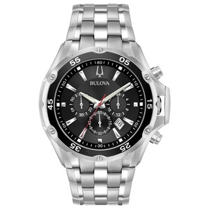 Bulova-Men-039-s-Quartz-Chronograph-Black-Date-Calendar-Dial-45mm-Watch-98B333