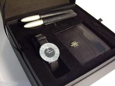 Jesus of the Pozo Women's Stainless Steel Leather Card Holder Pen Watch