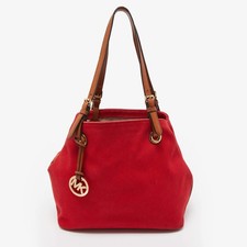 Borsa a tracolla Michael Kors RedBrown in tela e pelle grande Raven