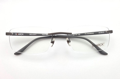 Starck PL1393M0H6 BIOLIGHT Eyeglasses RX Frame Matte Gray Rimless 57-19-140
