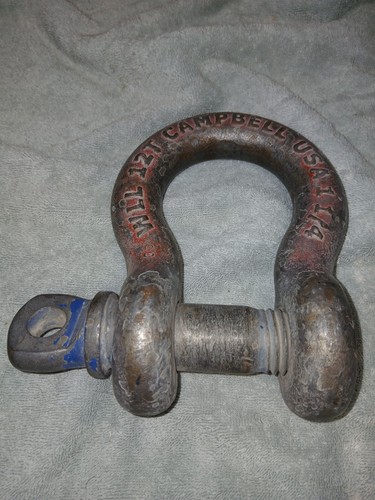 Grillete de anclaje de pasador de tornillo galvanizado Campbell 1-1/4" WLL 12 toneladas hecho en EE. UU. - Imagen 2 de 7
