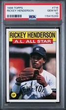 1986 Topps — Rickey Henderson — A.L. All-Star — 💎 MINT PSA 10 — NEW (Oct 2025)