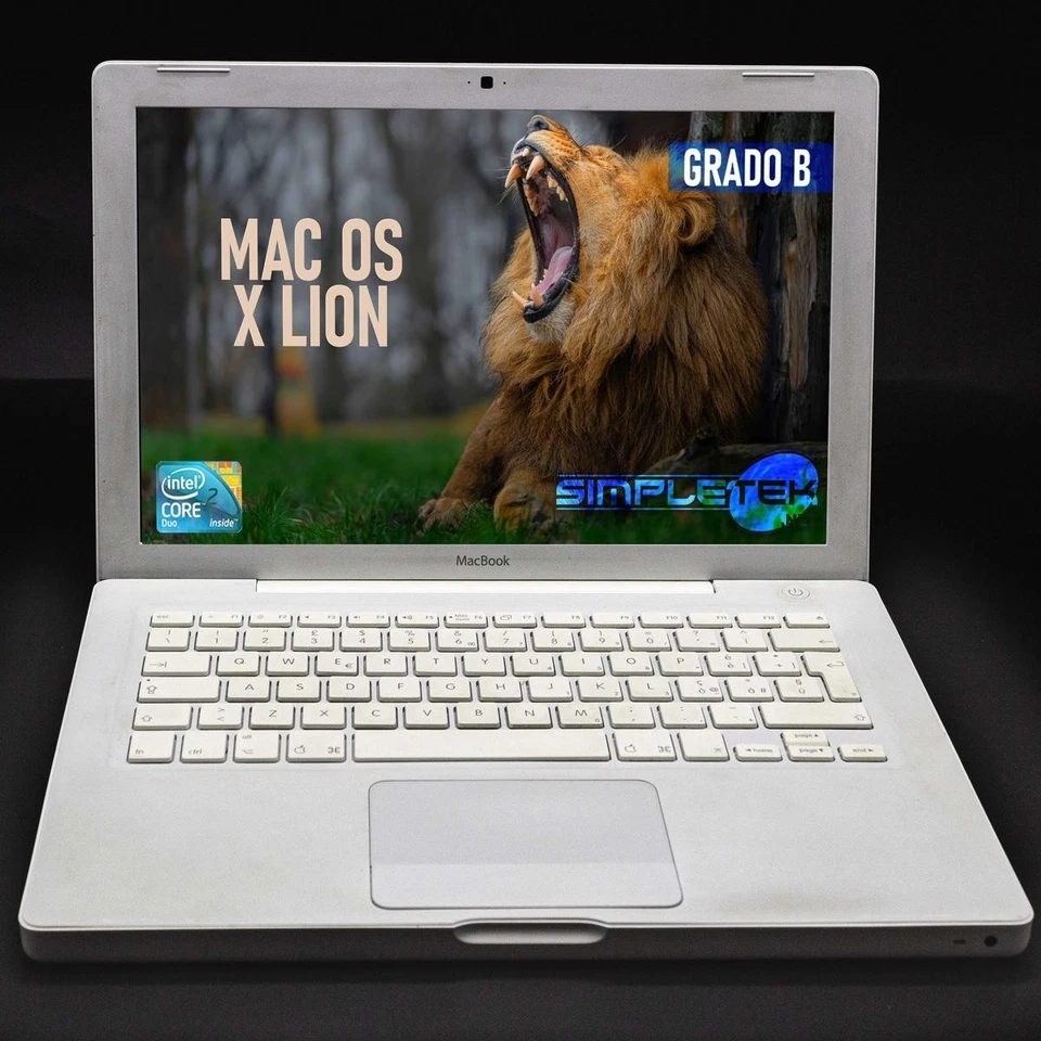 APPLE MAC MACBOOK 13" A1181 CORE2DUO 2GB 500GB VINTAGE MID 2007 PC NOTEBOOK - Immagine 2 di 4