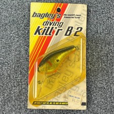 Bagley's Diving Kill'r B2 Vintage Crankbait - DKB2-BG Black on Gold Foil (NOS)