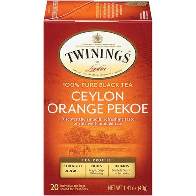 Twinings of London Ceylon Orange Pekoe, 20 Tea Bags