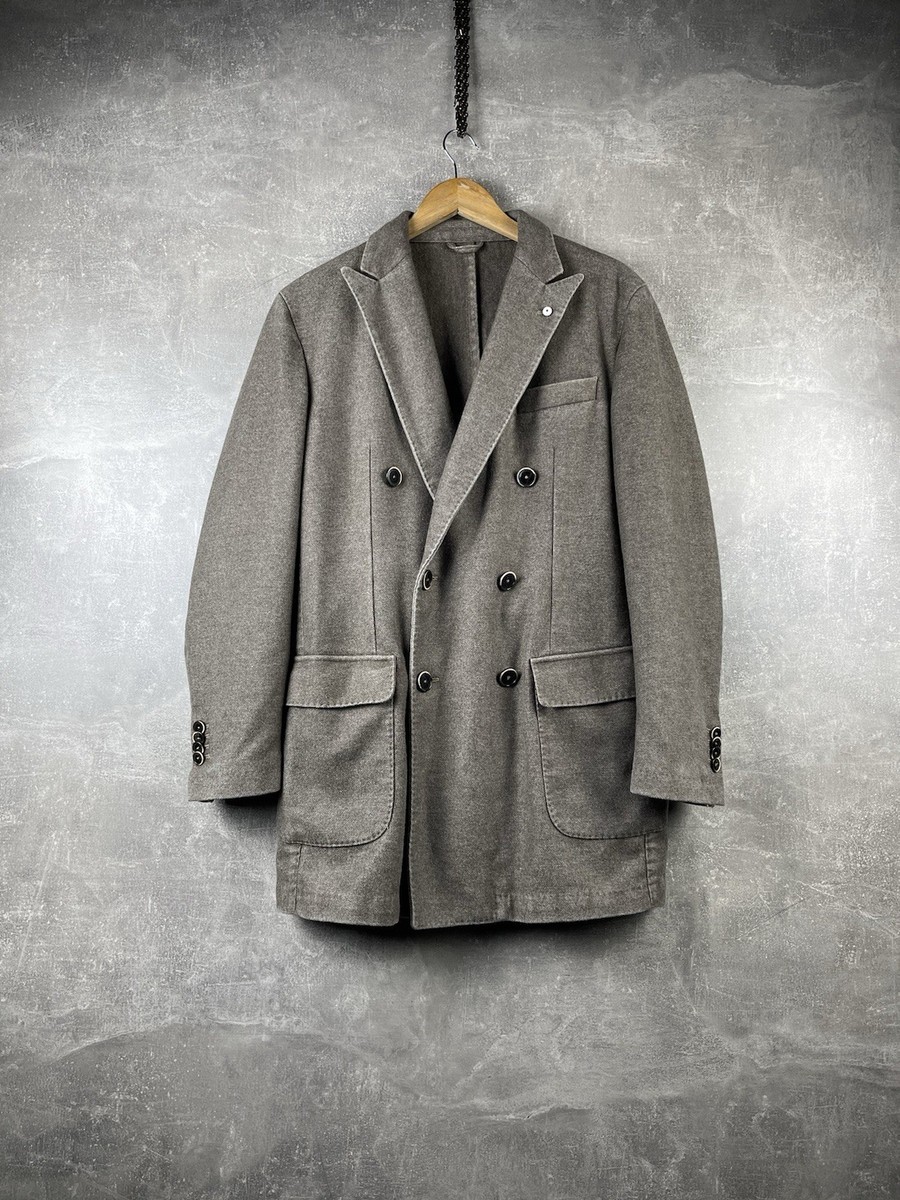 ジャケット・アウター 1950s VTG  ITALY DOUBLE BREASETED COAT L.B.M. 1911 Wool Classic Double Breasted Italian Belted Coat