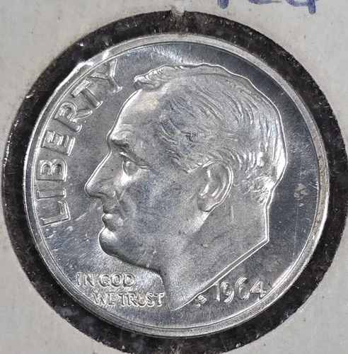 1964 Proof Frosted Silver Roosevelt Silver Dime