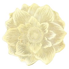 Gold Placemats Flower Pressed Vinyl Waterproof Table Mats Decorative, 6 PCS