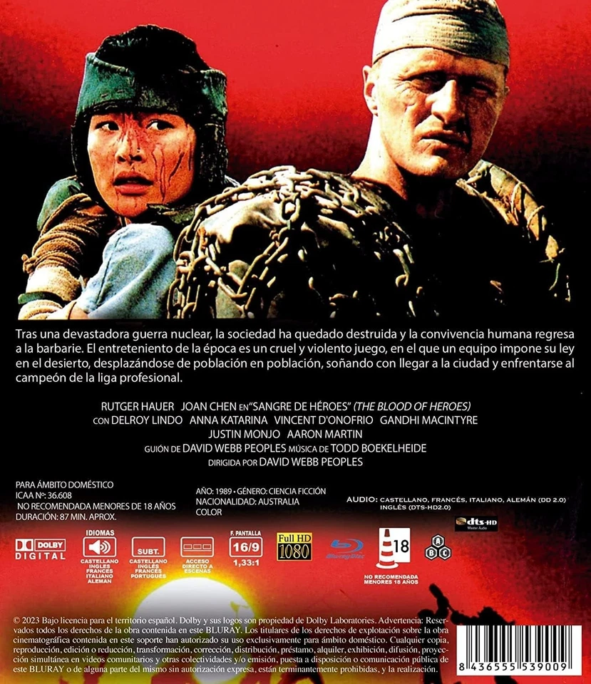 The Blood of Heroes (1987) - Blu Ray Disc - Rutger Hauer - - Image 2 of 2