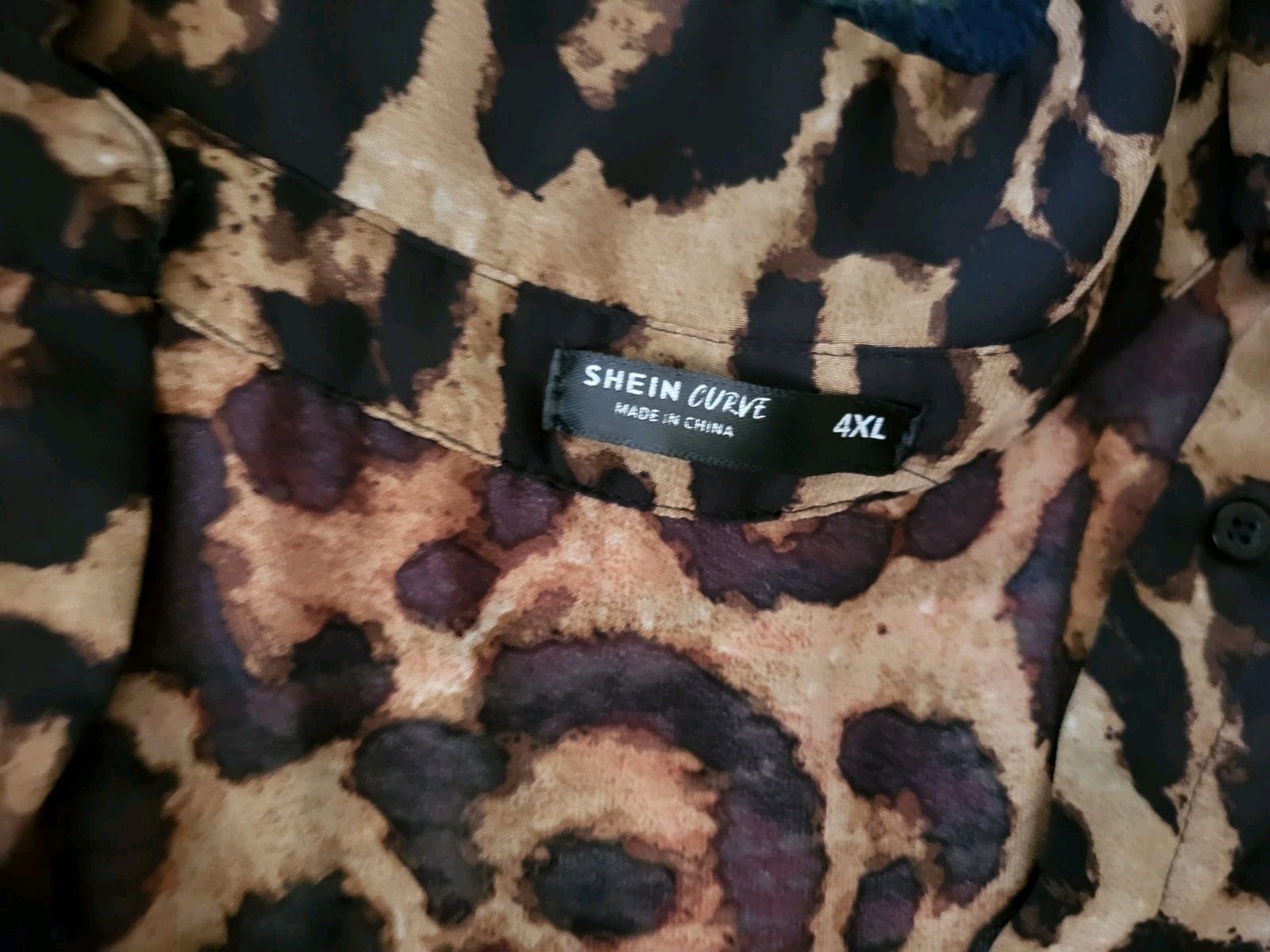 Womens Shein Curve size 4XL semi sheer leopard cheetah print swimsuit cover up