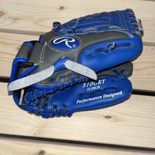 Rawlings Savage Youth Baseball Glove S10Gry Reg 10-inch Blue Gray