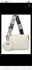 Steve Madden BVital Quilted Crossbody Bag with Detachable Coin Pouch White