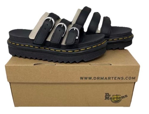 Dr. Martens Women's Blaire Slide Sandal Size 7 Color- Black Hydro Leather