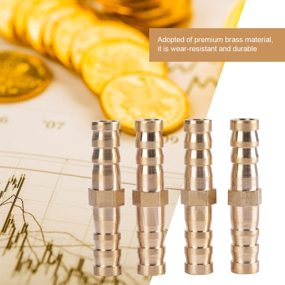 1 Pack 8mm Brass Barb Tail Reducer Plug Connector For Pipe Maintenance Excellent