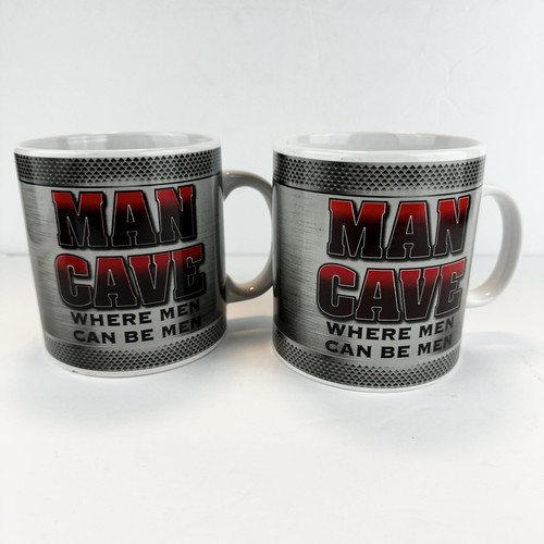 SET OF 2 BAY ISLAND MAN CAVE WHERE MEN CAN BE MEN 2015 LARGE 20 OZ COFFEE MUG - 第 1/13 張圖片