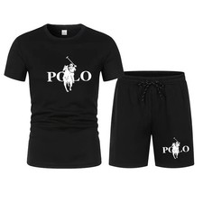 Men s Summer Sports Set Short Sleeve T-Shirt Shorts 2-Piece Outfit Casual Stre