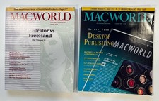 Lot 2 MACWORLD Magazine Issues 1988 Apple Macintosh Vintage Tech Adobe