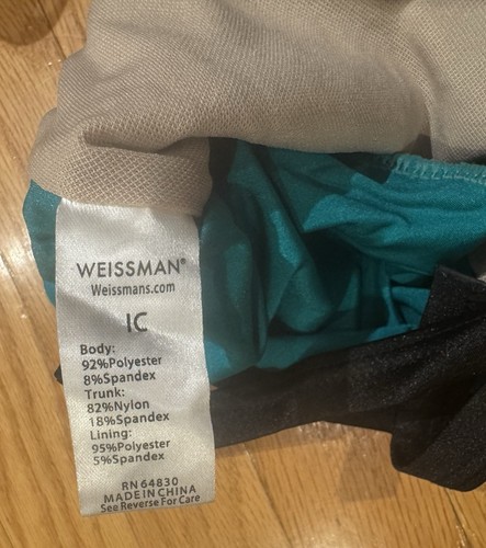 Weissman Kids IC Dance Costume Teal Sequin Leotard With Shorts, Skirt Hairpiece - Picture 4 of 6