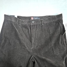 Chaps Mens Choc. Brown Corduroy Pants Straight Leg Cotton Trousers 38x34 NWT