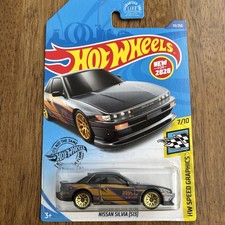 2020 Hot Wheels Nissan Silvia S13 Speed Graphics 7/10 Grey Gold