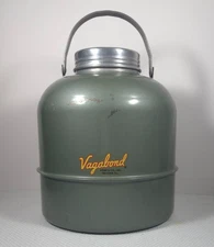 Vintage 1950s Vagabond Hemp & Co. Inc. Green Metal Water Jug Cooler Macomb, Ill.