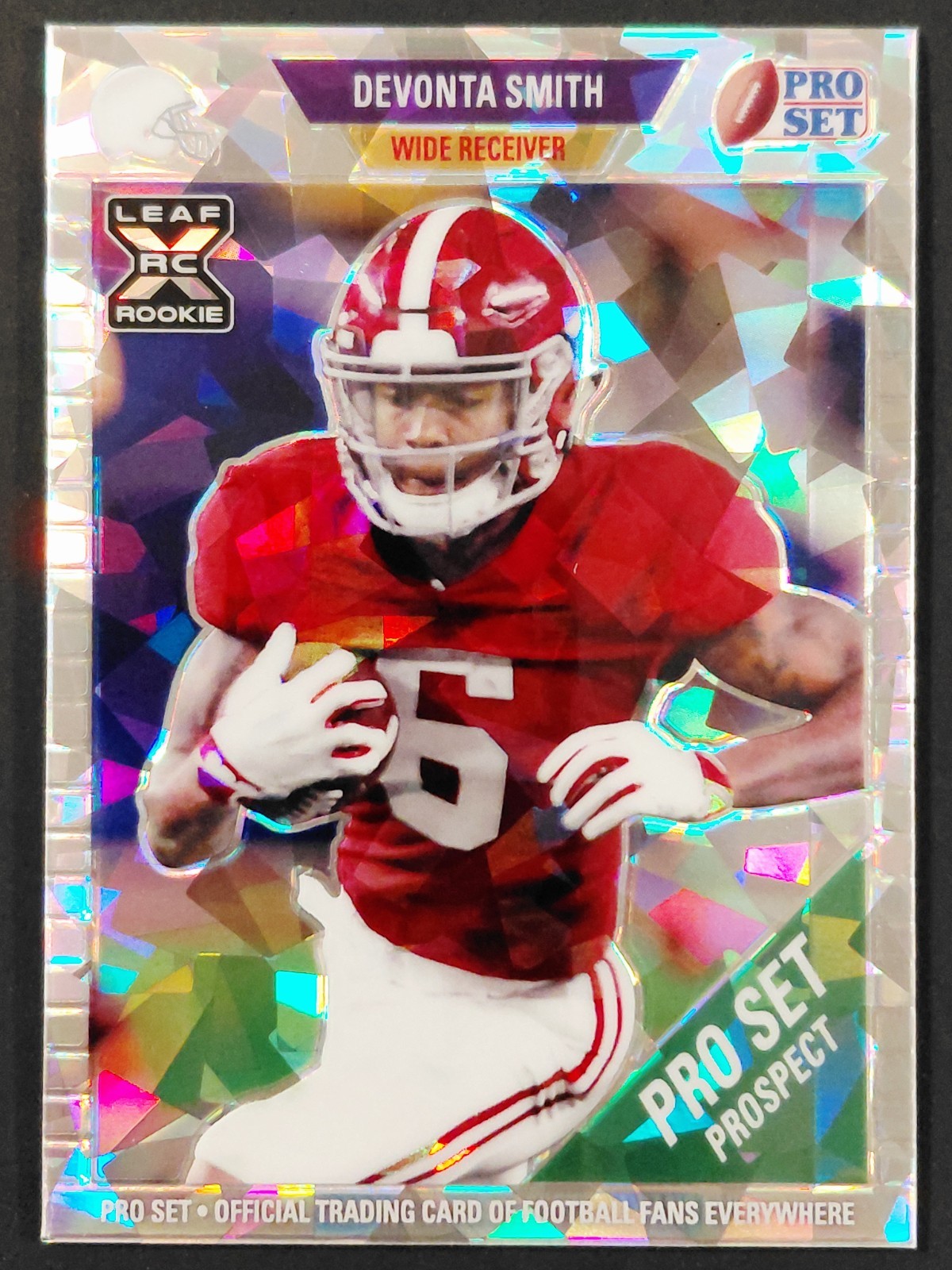 2021 Leaf Pro Set Metal Devonta Smith RC Rookie #22 Silver Crystal Ice /10
