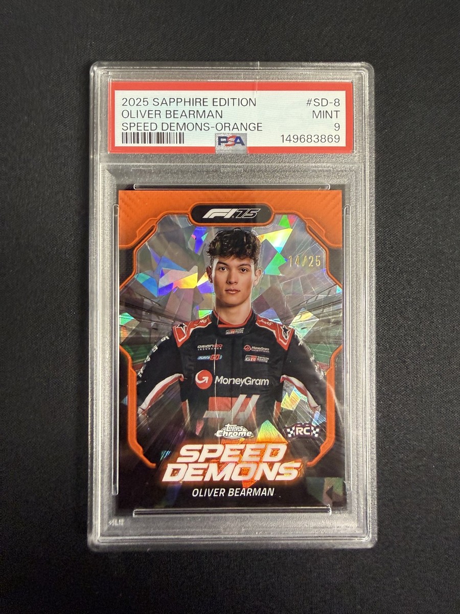 2025 Topps Chrome Formula 1 Sapphire Oliver Bearman Speed Demons