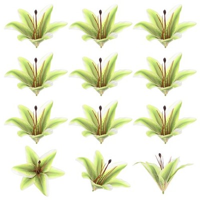 24-Pack Artificial Flowers Bulk, Green Fake Chrysanthemum Floral for DIY