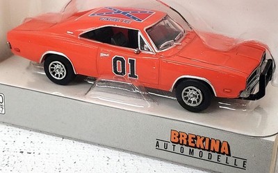 Brekina NEW HO Scale 1969 Dodge Charger in Orange Dukes of Hazzard General Lee