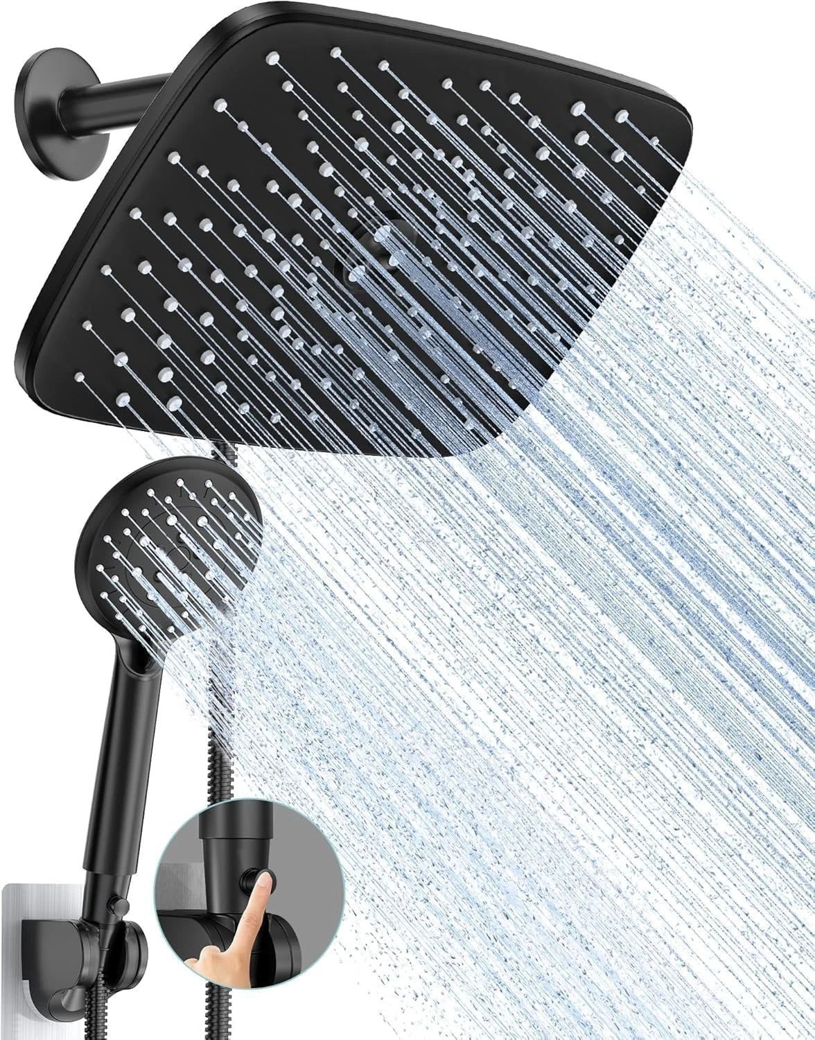 11.8 Inch Rain Shower Head with Handheld- High Pressure Dual Shower Heads wit...