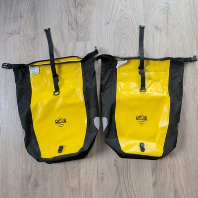 Zwei Ortlieb Fahrradtaschen Back-Roller Classic, F535 Gepäckträgertasche, gelb