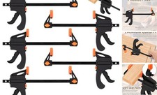 5-Pack Bar Clamps for Woodworking 4 Inch One-Handed Wood Working Clamp