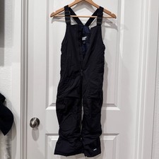 Lands' End Kids Iron Coated Waterproof Insulated Snow Ski Bib Black Size 5