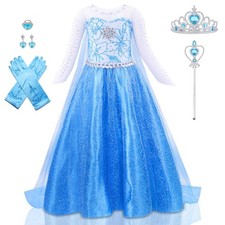 Princess Dress for Girls Halloween Cosplay Costume Princess Dress Up Christma...