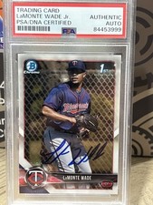 LaMonte Wade 2018 Bowman Chrome Prospects  #BCP150 on card auto PSA 