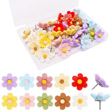 40pcs Flower Push Pins Cute, Colored Decorative Thumb Tacks Pushpins, Dcorative