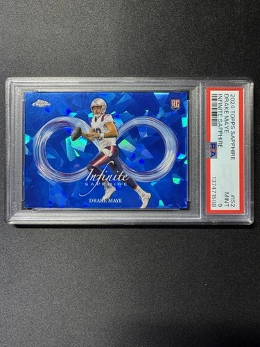 2024 Topps Chrome Sapphire Infinite Sapphire Drake Maye #IS2 Patriots RC PSA 9