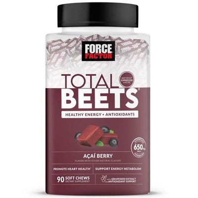 Force Factor Total Beets Soft Chews Açai Berry   90 ct   Heart & Energy Support