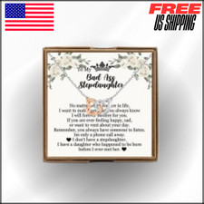 Gift From Step Mom Dad, To My Stepdaughter Necklace,Adopted Daughter Birthday