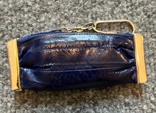Lee Sands Eel Skin Coin Purse Key Chain Blue 4